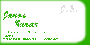 janos murar business card